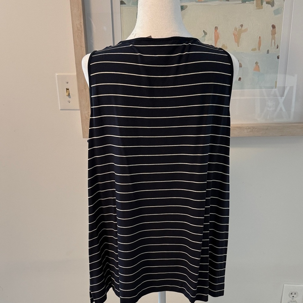 NWT 🌸 J Jill Wearever Striped Sleeveless Tank Top Size Large - Picture 4 of 6